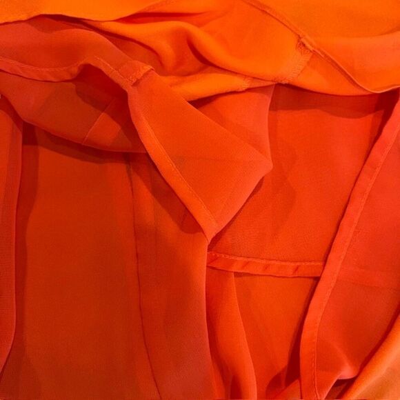Miss Me MM Couture Ruched One Shoulder Mini Dress Orange Lined Size Medium - Picture 8 of 14
